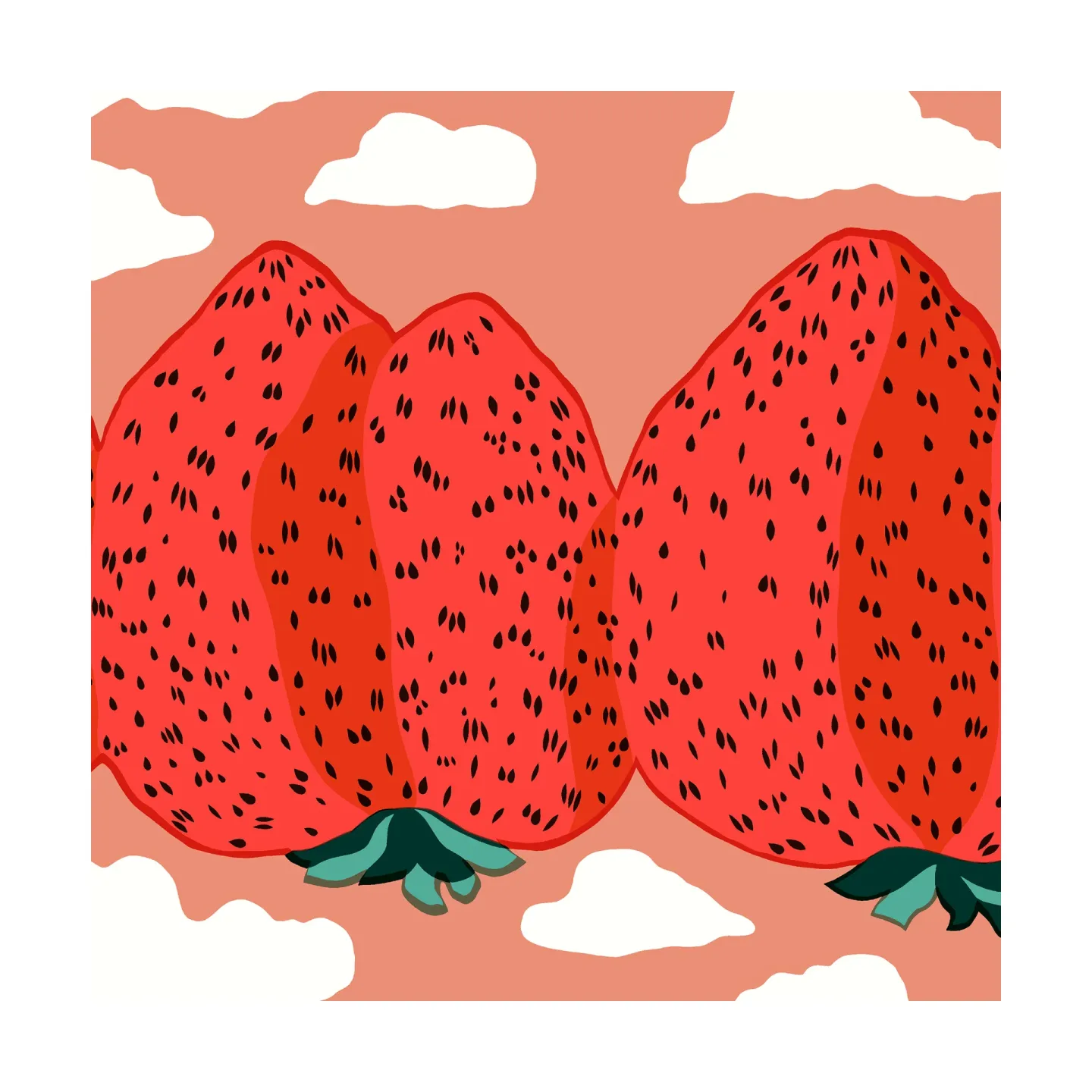 Marimekko Mansikkavuoret Serviette 33 x 33cm 20er Pack Red
