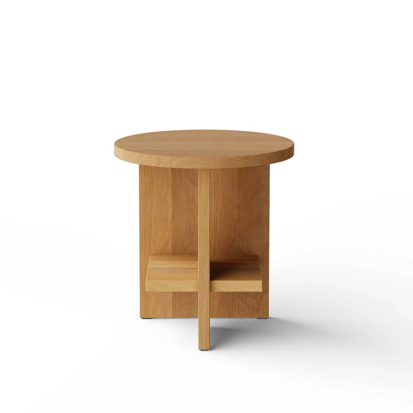 NINE - Tee - Side Table Round Oak - Sidobord - Matteo Fogale - Träfärgad - Trä