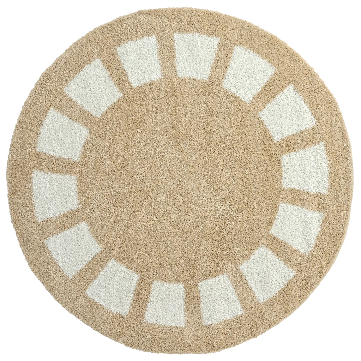 Runde tepper - Asilah (beige/hvit) (Størrelse: Ø 200 cm)