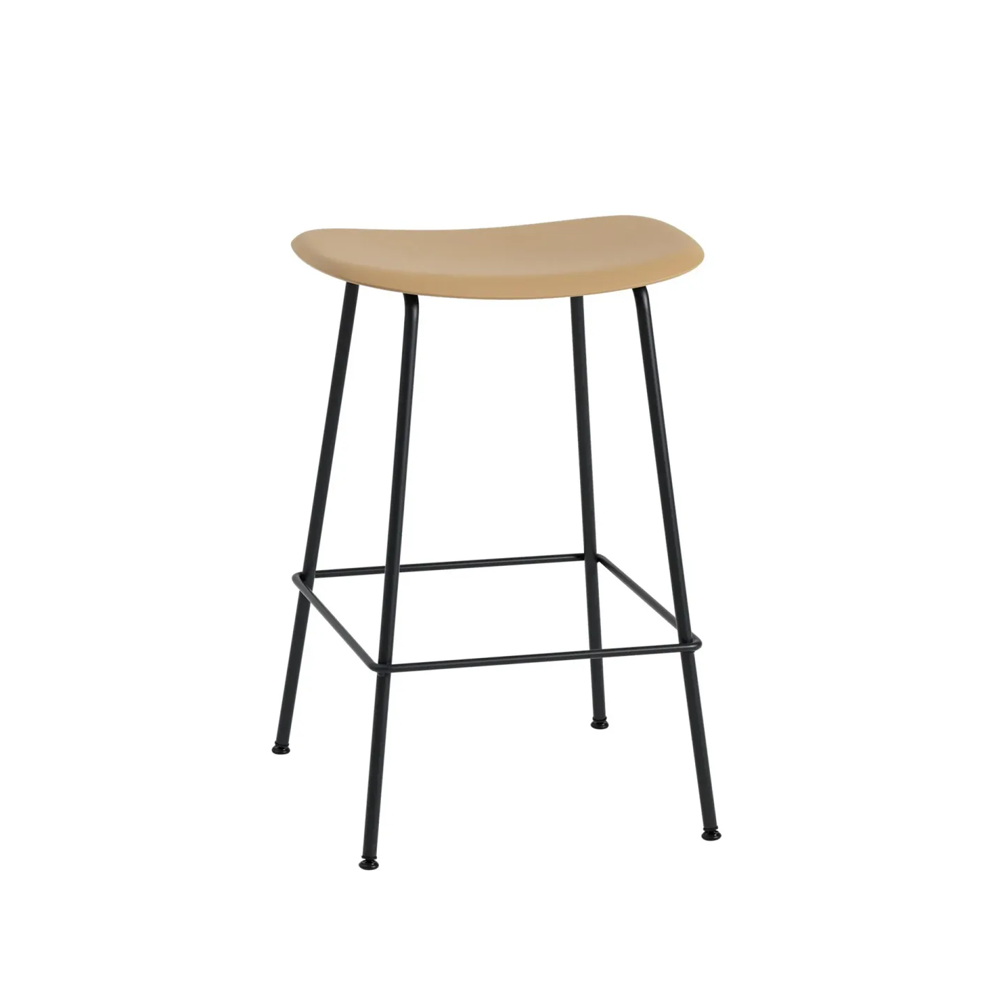 Muuto Fiber Tube Barstuhl 65cm Ocker-schwarz