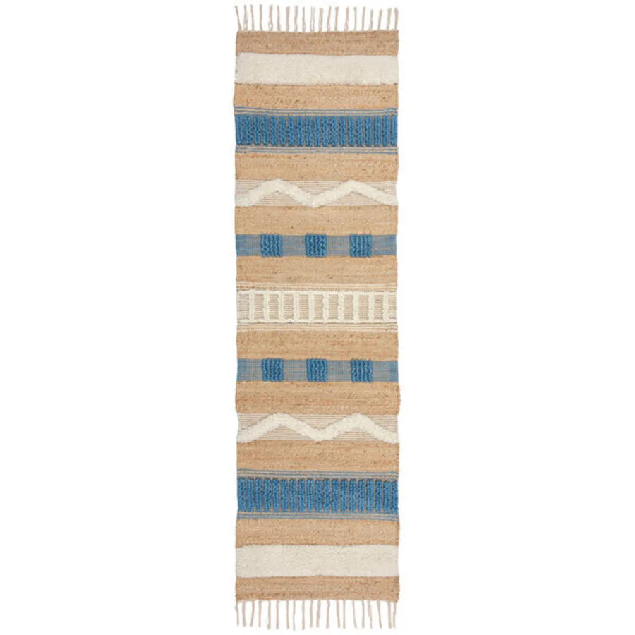 Teppich Nagomi braun/blau Anderes Muster Jute 60 x 230 cm