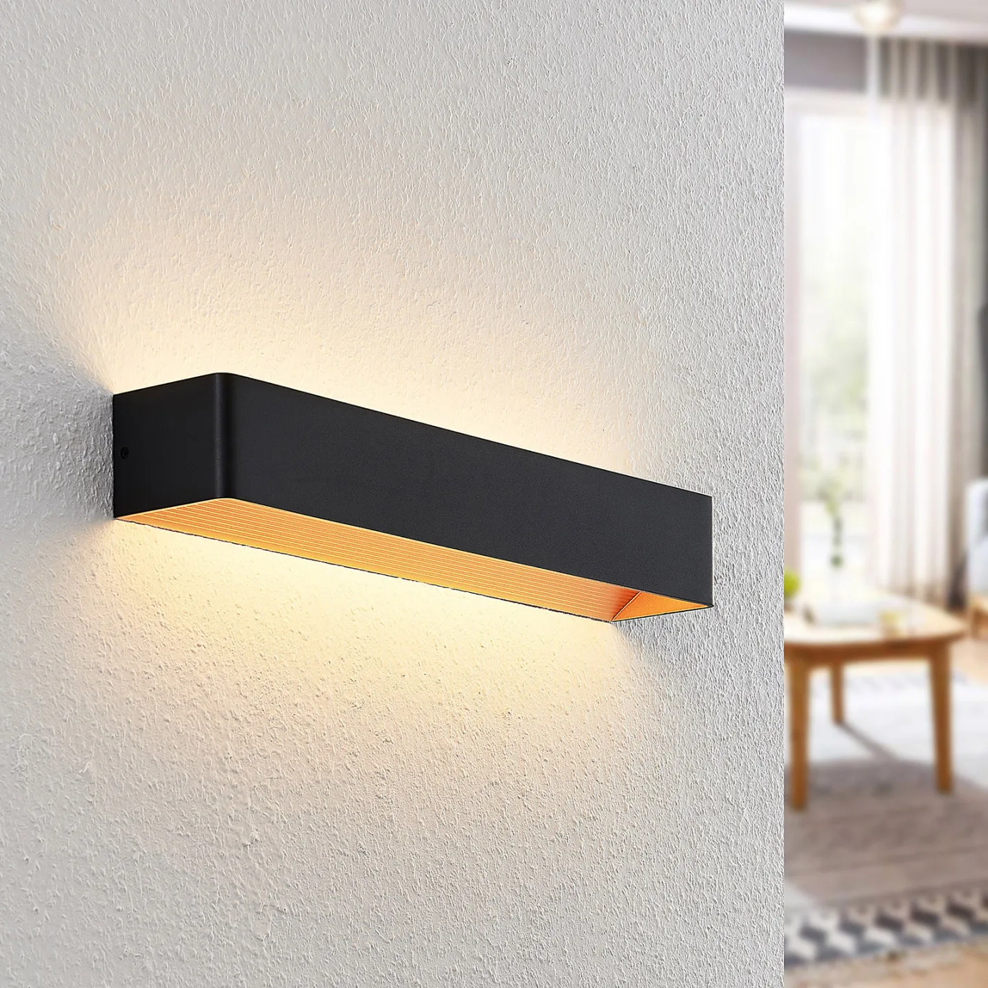 Karam LED Wandleuchte W53 Black/Gold - Arcchio - Wohnzimmer - Modern - Aluminium - Eckig