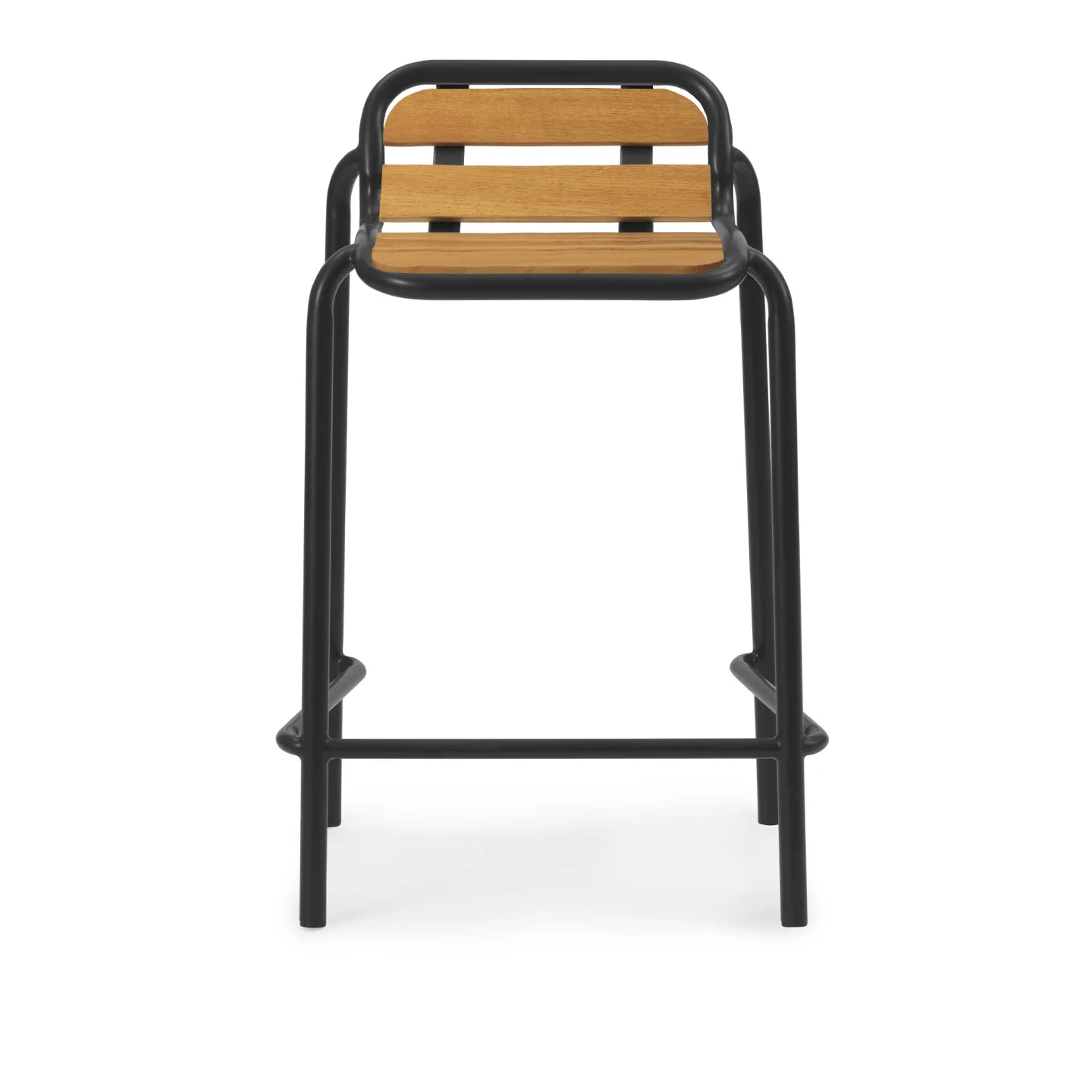 Normann Copenhagen - Vig Barstool Robinia 65 cm - Black - Barstolar utomhus - Simon Legald - Svart - Metall/Trä