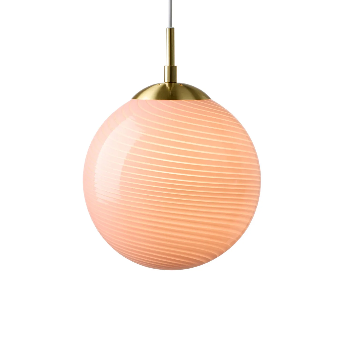 CANDY BALL hengelampe, rosa/antikkmessing Ø 20 cm – Halo Design - Stue - Glass - Med en lyskilde