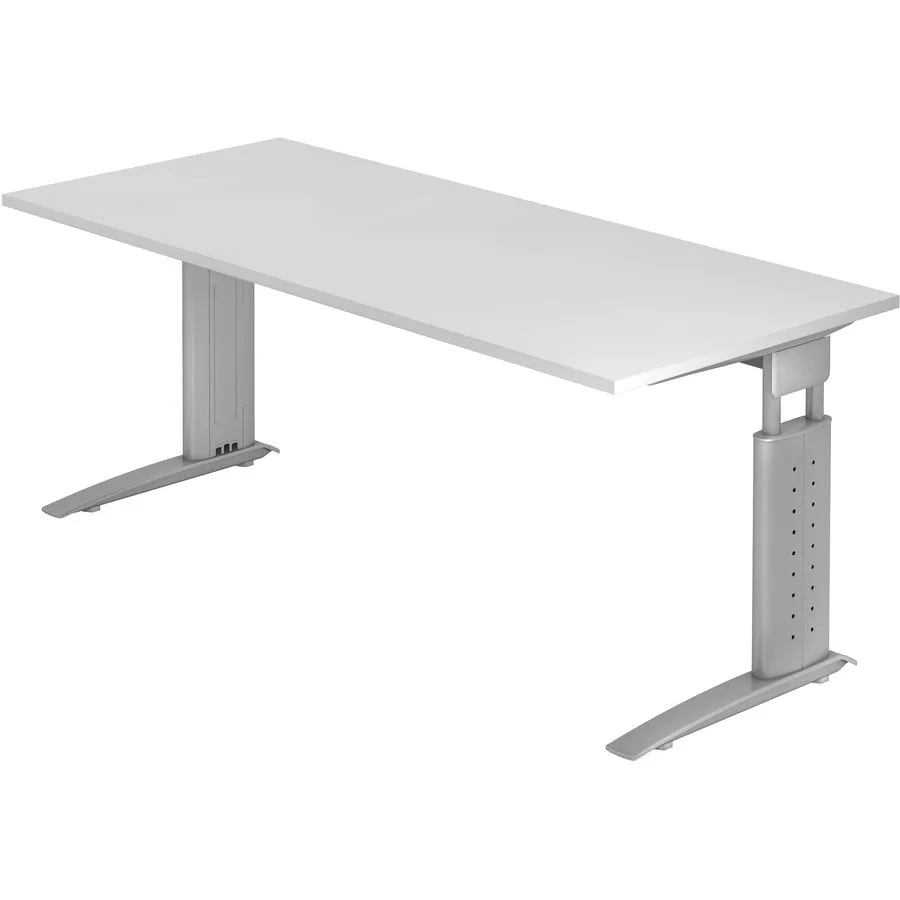 Schreibtisch Office weiss Holzwerkstoff Höhenverstellbar B 180 T 80 cm