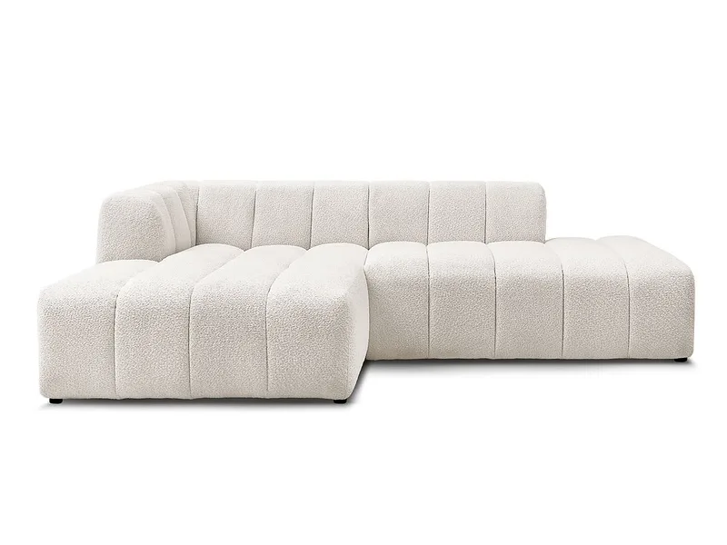 Ecksofa BOBOCHIC ANNECY Boucle-Stoff weiss