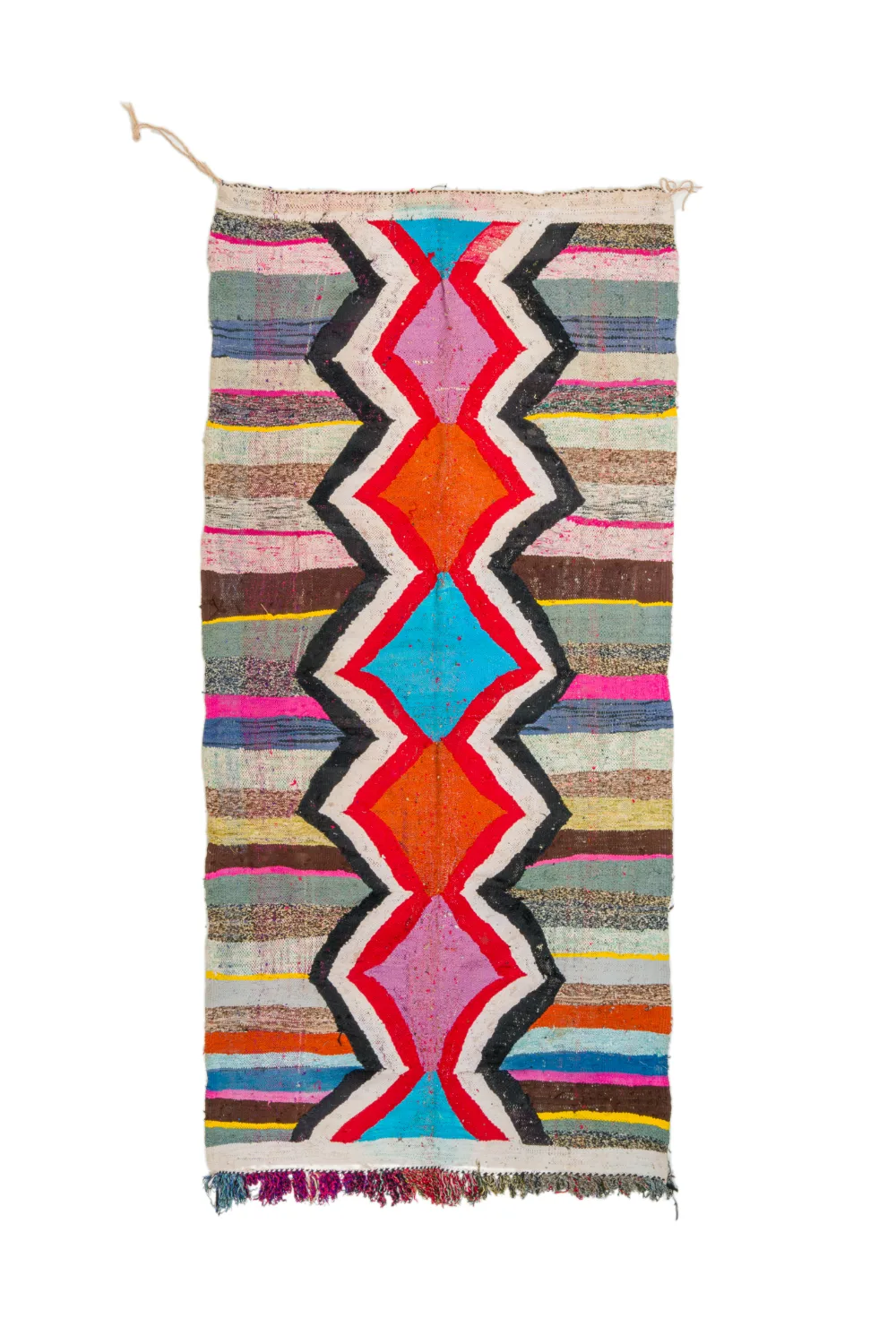 Marokkansk Boucherouite-teppe 130 x 260 cm (Størrelse: 130 x 260 cm)