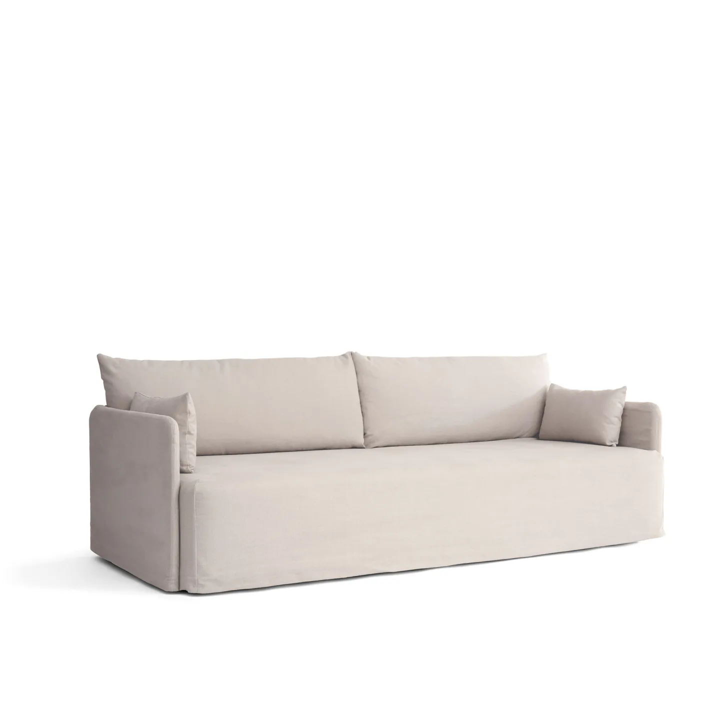 Audo Copenhagen - Offset 3-Seater With Loose Cover Fabric Audo Linen Oat - Soffor - Norm Architects - Beige - Linne