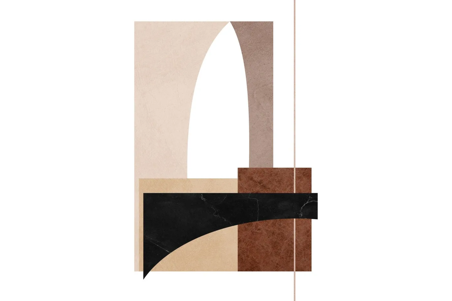 Poster Materials 21x30 cm - Vit/Beige
