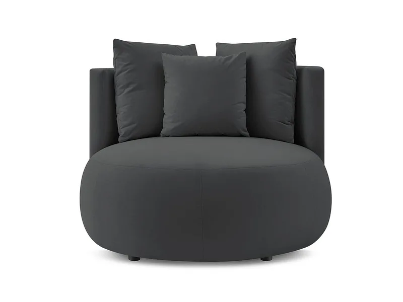Sessel BOBOCHIC CESAR Samt dunkelgrau