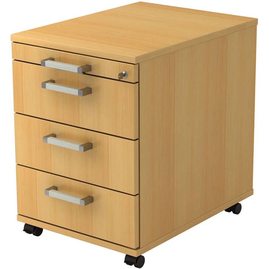 Rollcontainer Office Buche Dekor Holzwerkstoff/Metall B 42.8 H 59 cm