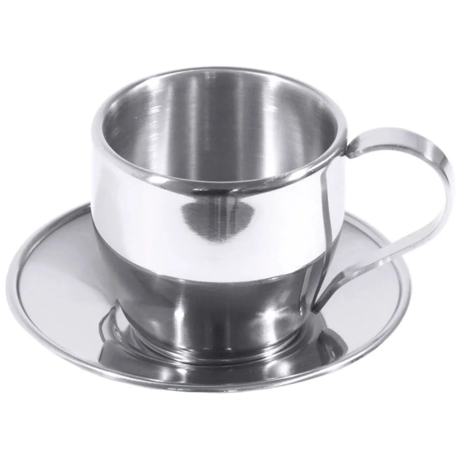 Kaffeetassen-Set Contacto Bander Silber Edelstahl 0.18 l