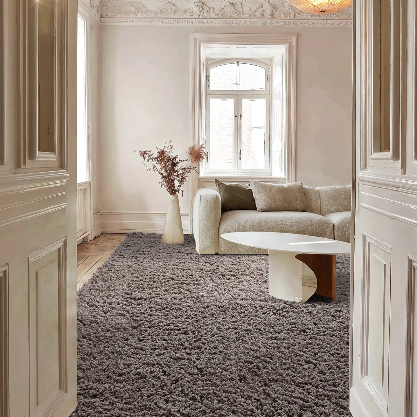Ryetepper - Combarro Solid Cotton Shaggy (taupe) (Størrelse: 160 x 230 cm)