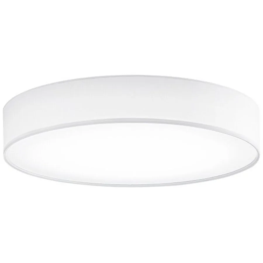 Deckenlampe Noad Weiss Metall/Stoff 50 cm 10 cm - Farbe: reinweiss - LED - Lichtfarbe: Warmweiss - Material: Metall/ Stoff - Deckenlampe- LED