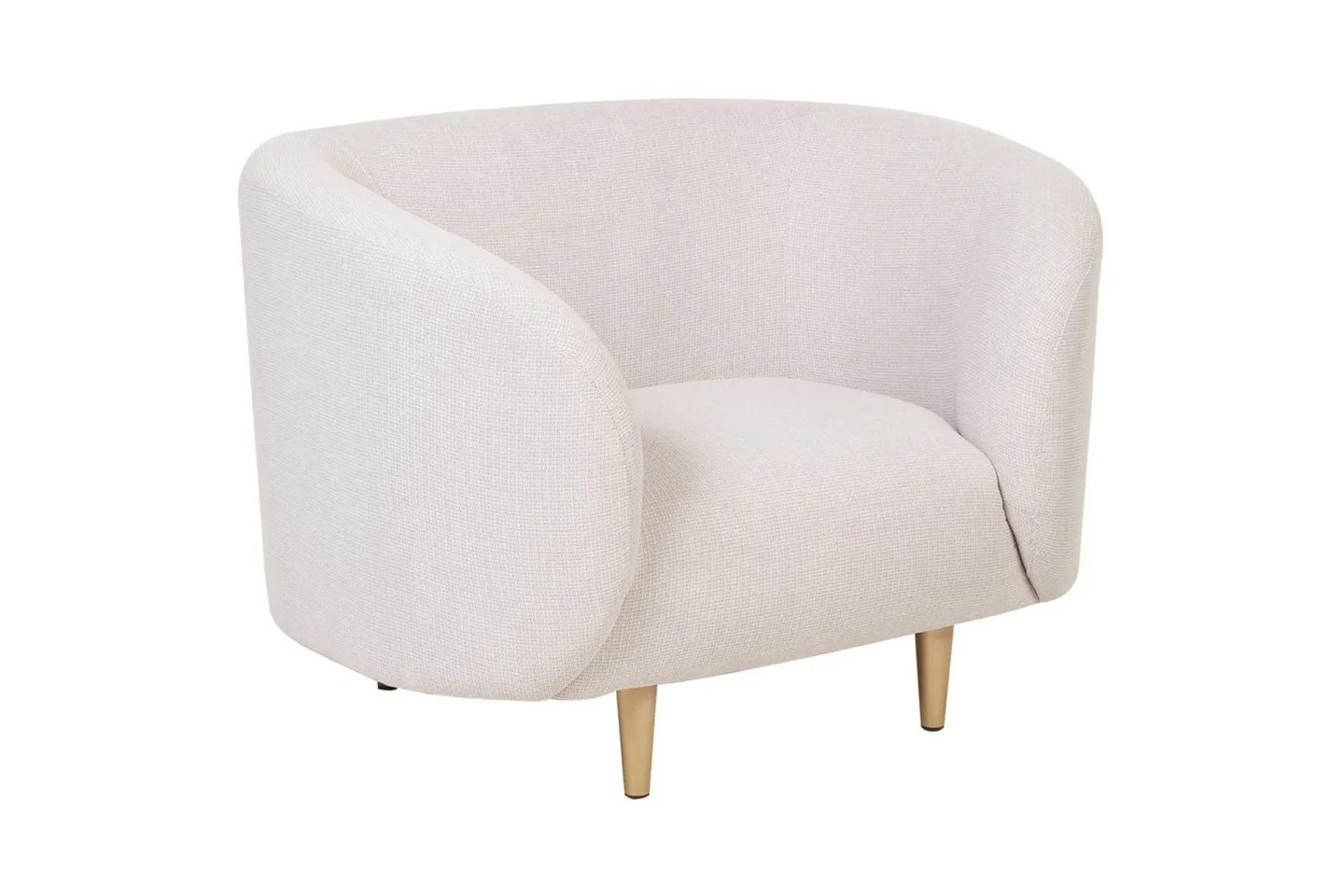 Fåtölj Loen - Beige, guld/Polyester
