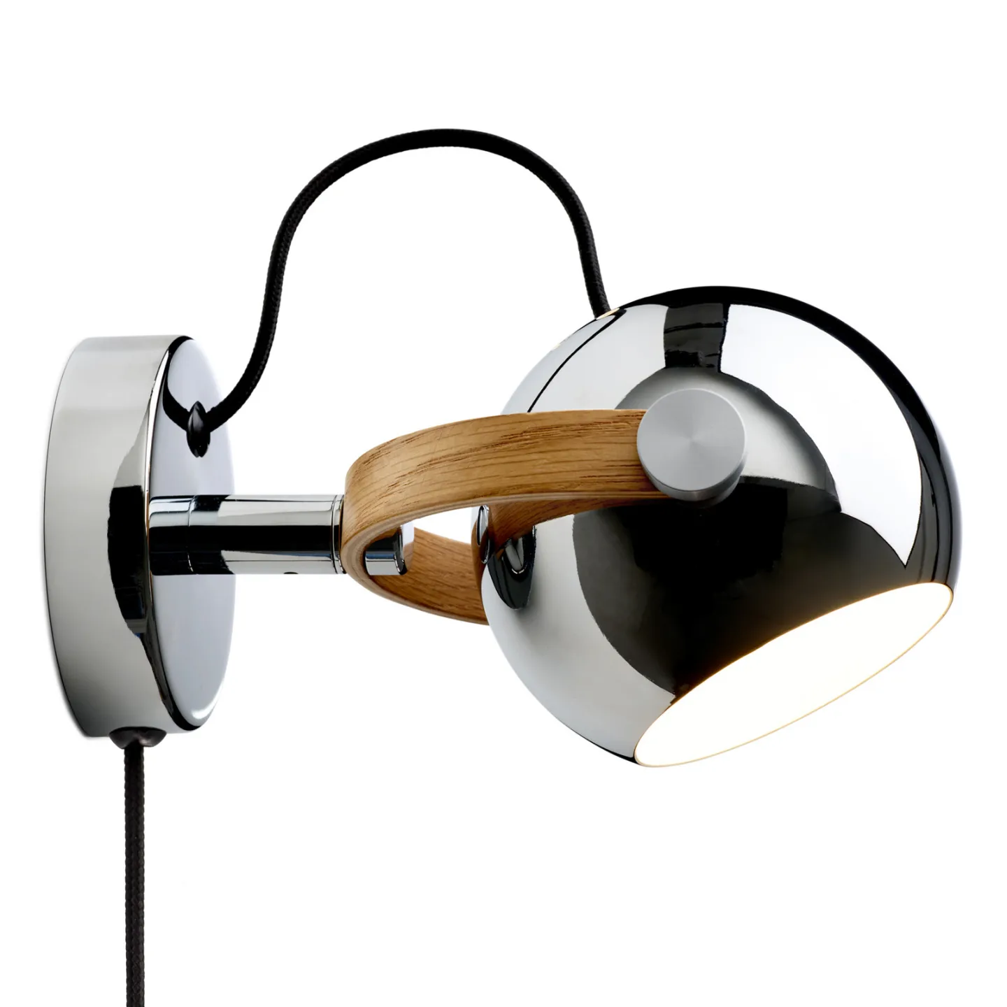 DC vägglampa, kromfärgad, Ø 12 cm, metall - Halo Design - Vardagsrum - Med en ljuskälla