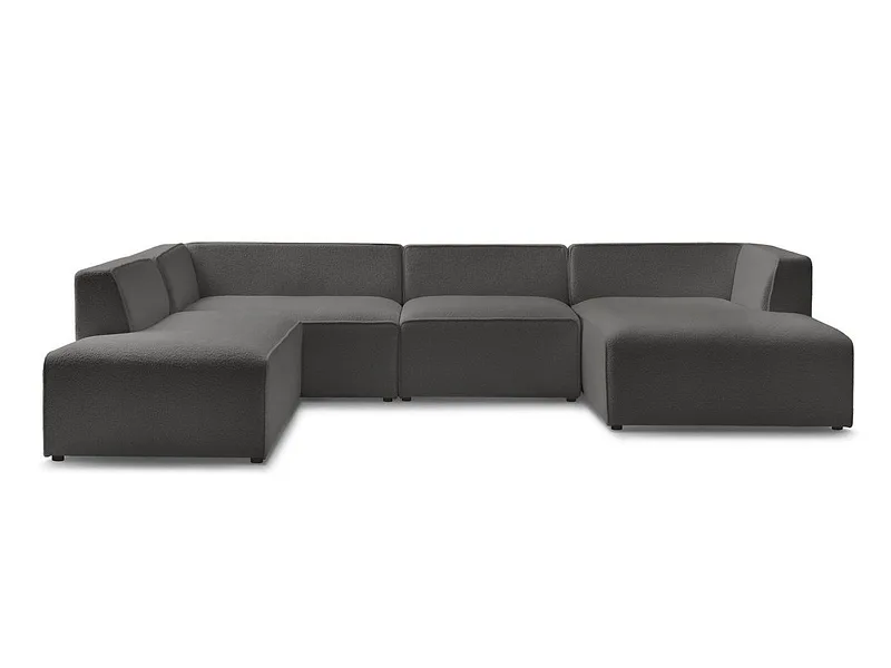 Wohnlandschaft BOBOCHIC MEGEVE Boucle-Stoff dunkelgrau