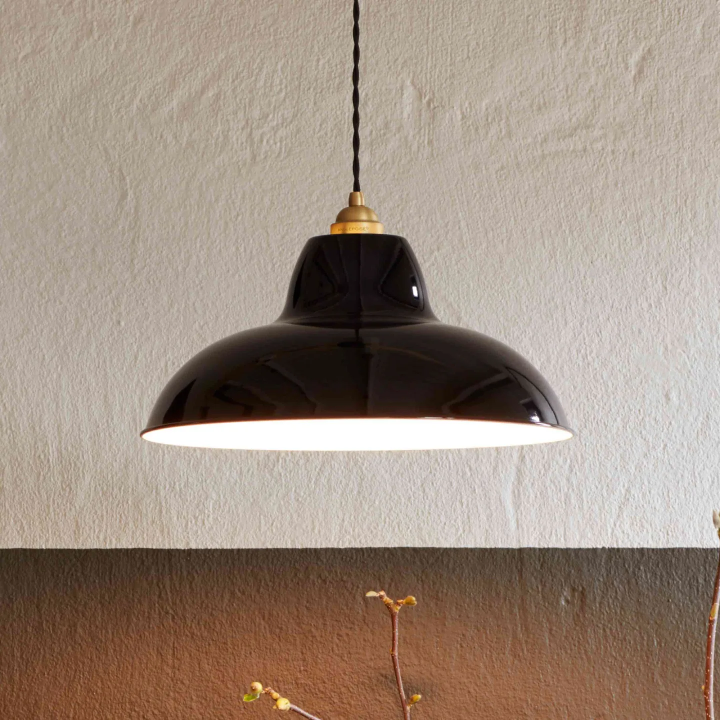 Original 1227 Brass Midi Wide hengende lampe svart, Anglepoise - Stue - Design - Metall - Med en lyskilde