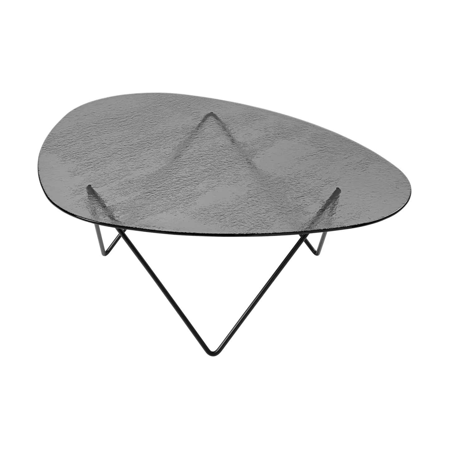 GUBI Pedrera Couchtisch Schwarz semimatt-Strukturglas smoke