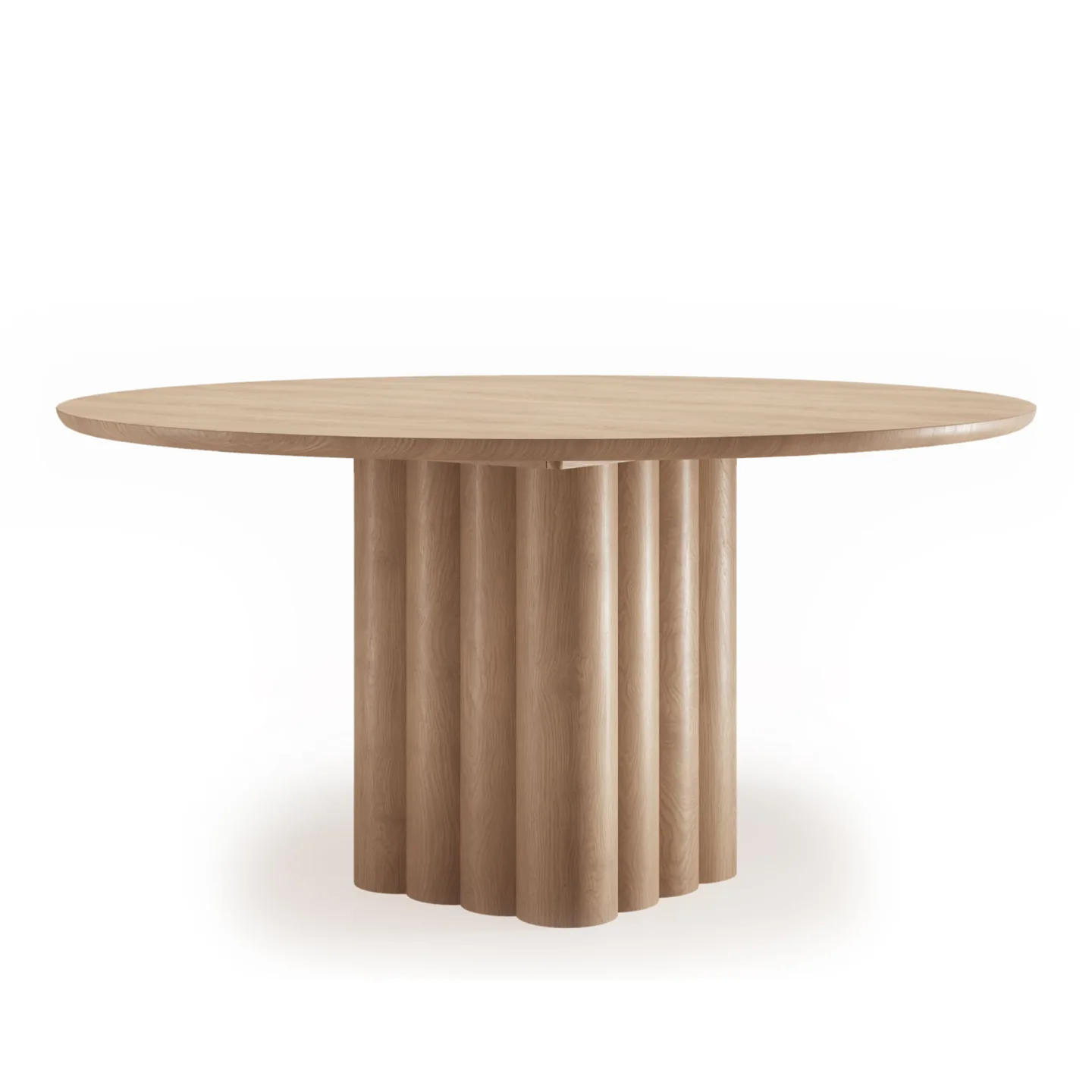 Dk3 - Plush Table Round Ø150 x H72 cm Max 2 extension leaves Oak - soap - Matbord - Jacob Plejdrup - Beige - Trä