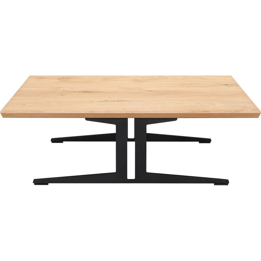 Salontisch Lux natur, schwarz Wildeiche, Metall B 98 T 98 cm