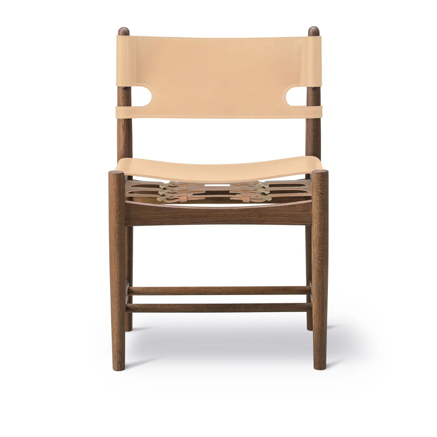 Fredericia Furniture - The Spanish Dining Chair Rökt ek / Natur läder - Matstolar - Børge Mogensen - Beige - Läder/Trä