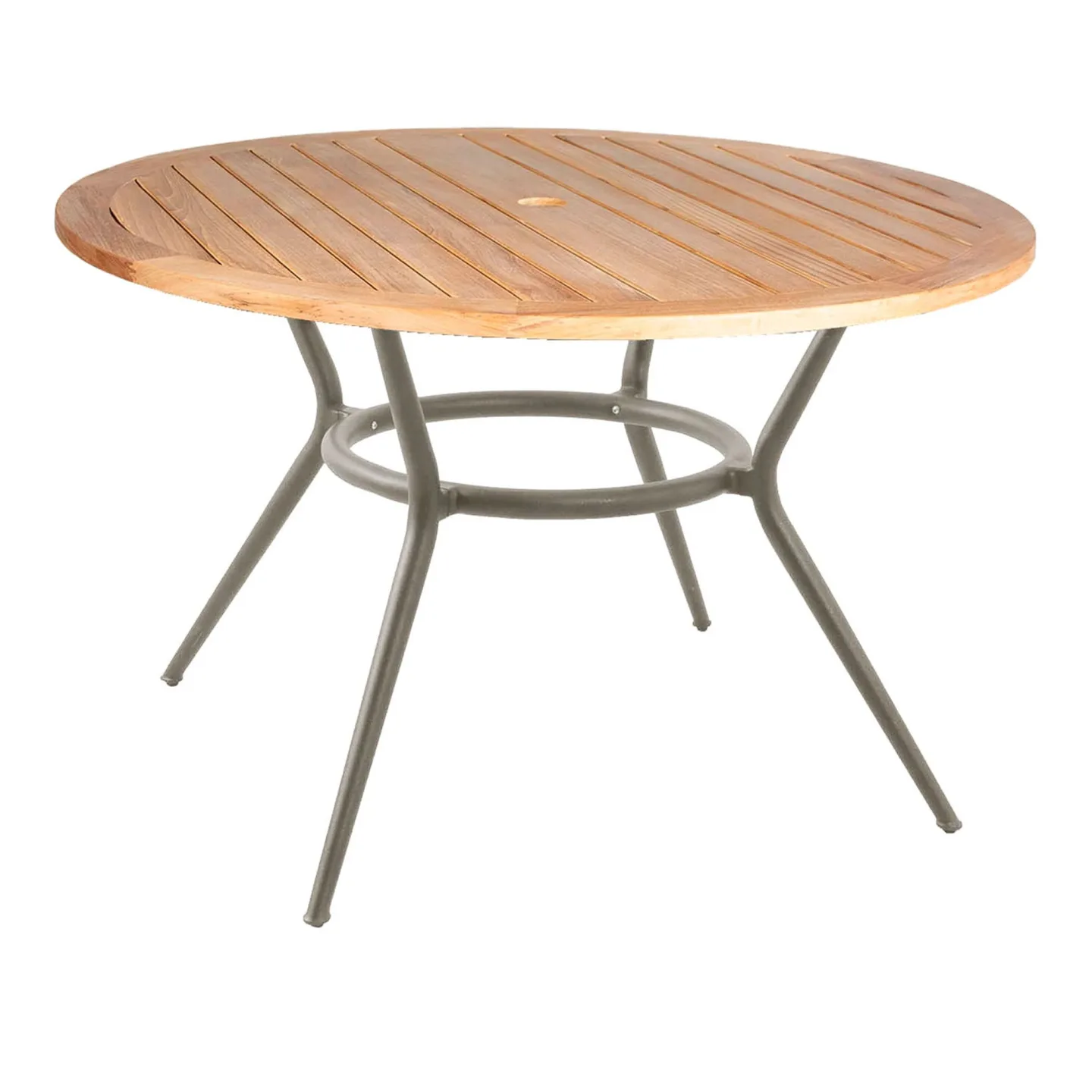 Cane-Line - Joy Round Table 120 cm Teak / Taupe - Matbord utomhus - Cane-line Design Team - Beige - Naturmaterial/Metall