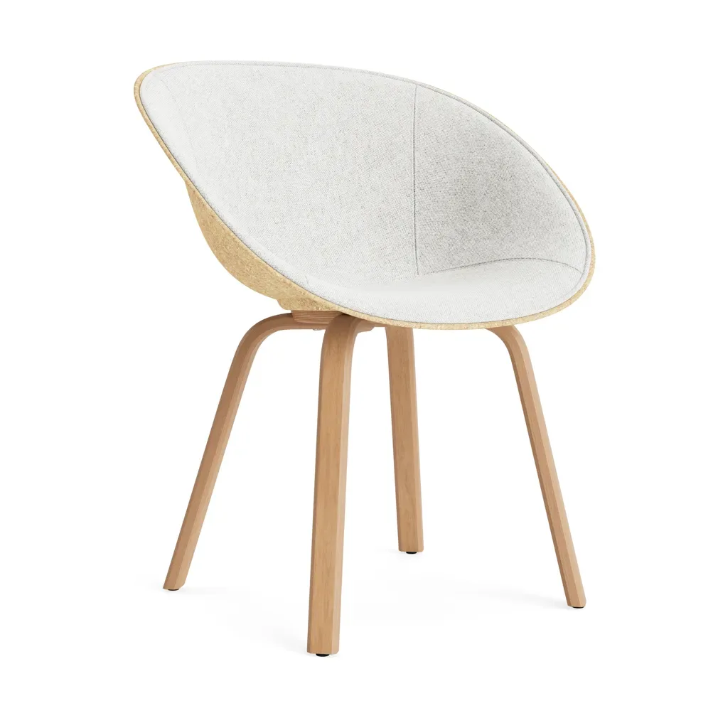 Normann Copenhagen Mat Armchair Armlehnstuhl mit Vorderpolsterung Hallingdal 110-hemp-beech