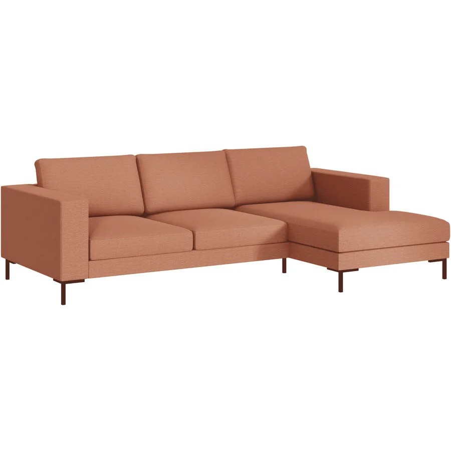 Ecksofa Domino Orange Stoff 250 cm 151 cm - Möbel Konfigurator: Traummöbel individuell zusammenstellen