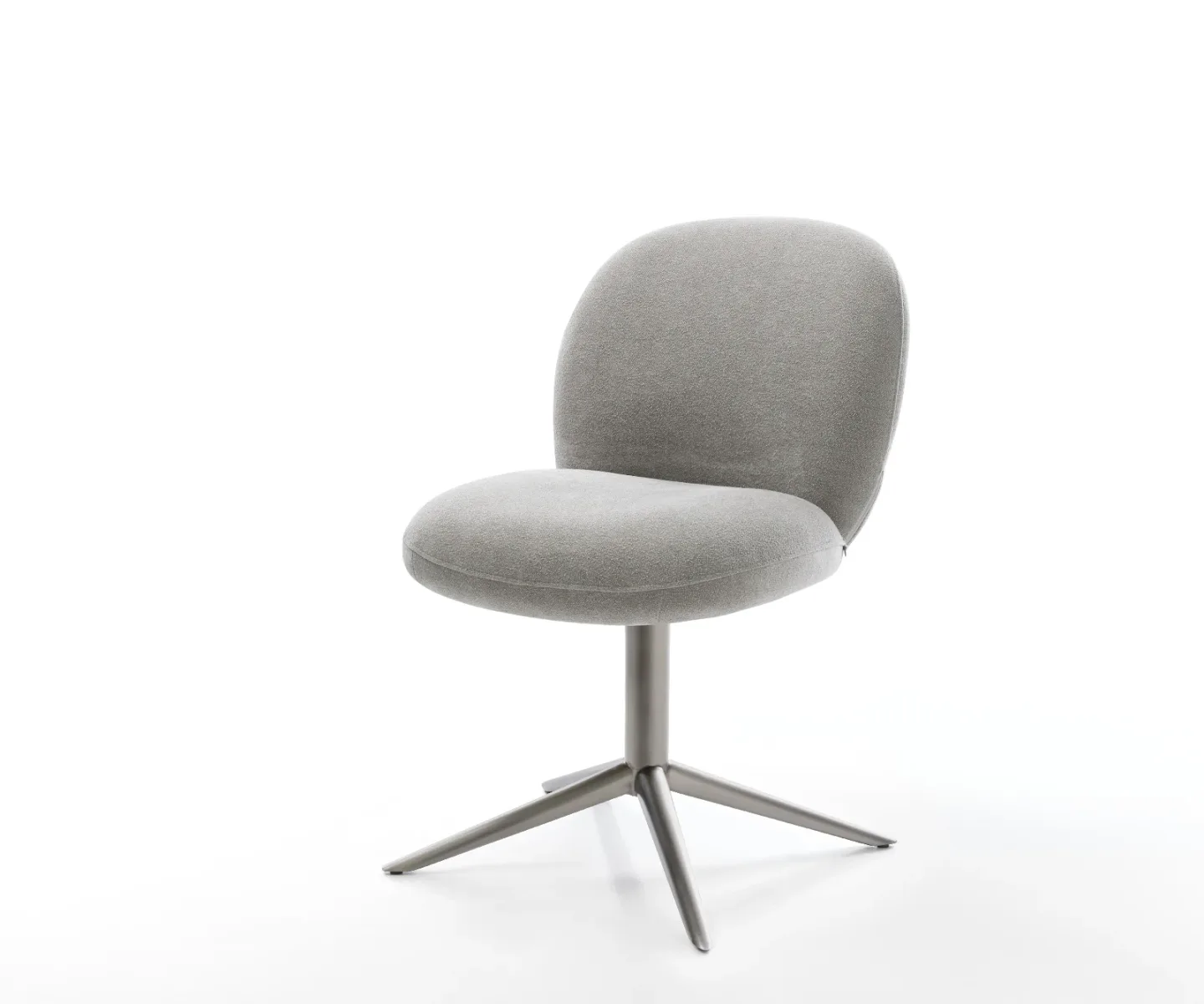 Drehstuhl Nube-Flex Strukturstoff Soft Grau Fußkreuz Graphit 360° drehbar Wippfunktion Taschenfederkern