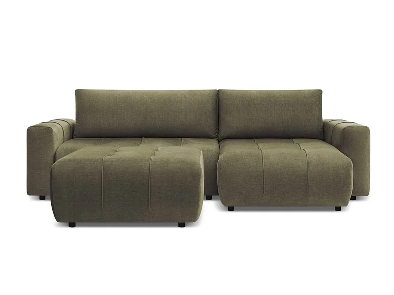 Ecksofa mit Hocker BOBOCHIC ARSENE Samt grün