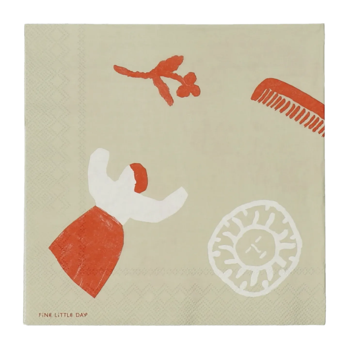 Fine Little Day Figures Serviette 20er Pack Beige-red