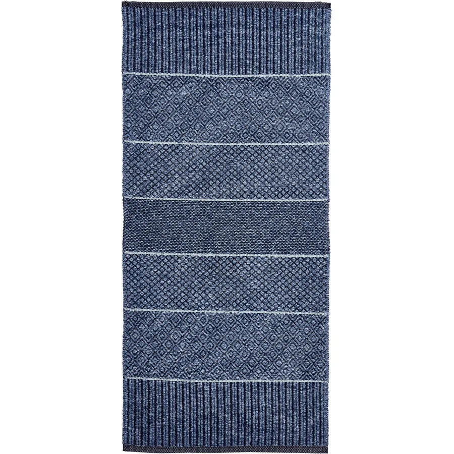HORREDSMATTAN Teppich Alice blau Streifen Mischgewebe 150 x 100 cm