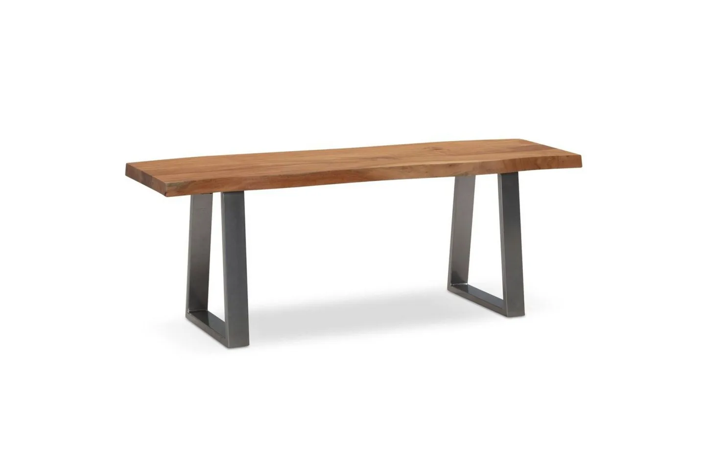 Kapprumsbänk Wohnling Massivt Akaciaträ 120 cm Träkant Hall Silver, Raka Löpare - Silver, Raka Löpare