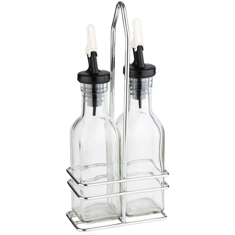 Öl- und Essigspender Aps transparent Glas/Edelstahl/Metall Set