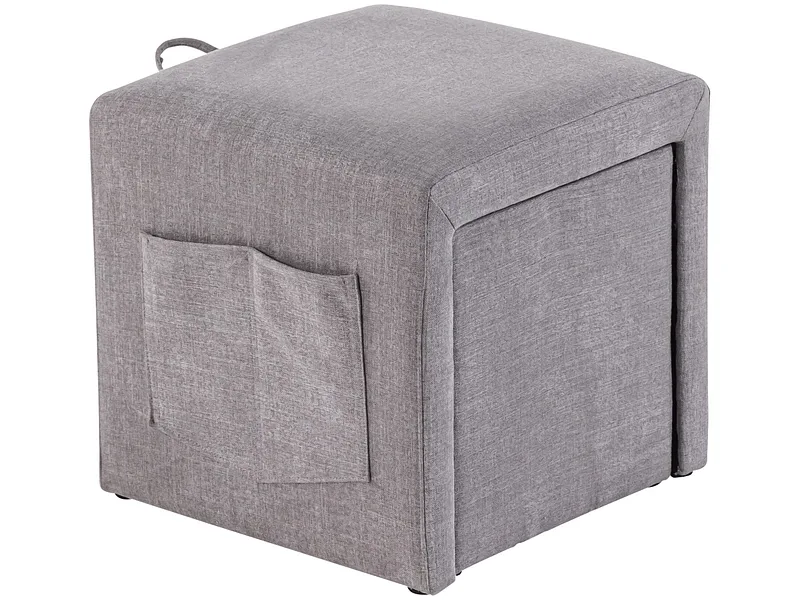 Hocker ABDEL 36x36x36cm stoff grau