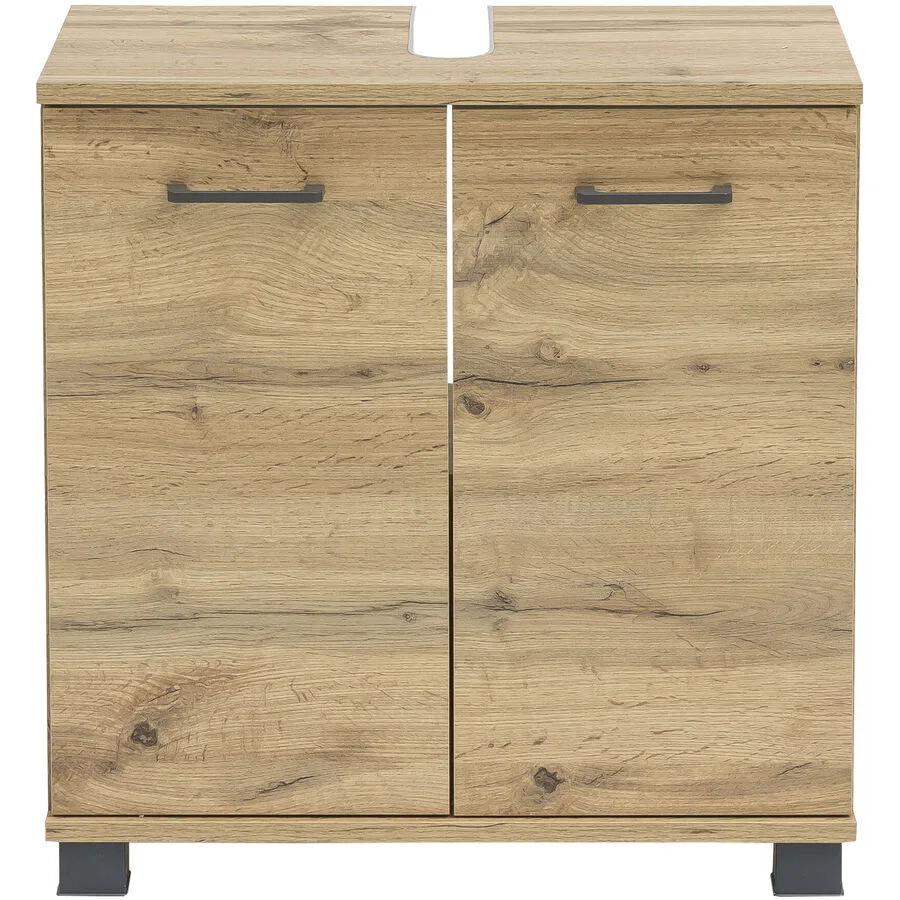 Waschbeckenunterschrank Swaantje eiche landhaus Holzwerkstoff B 59.8 cm T 32.6 cm H 62.4 cm