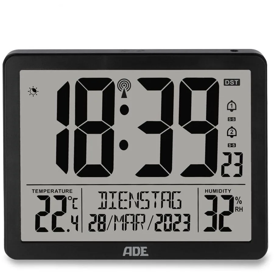 Wanduhr ADE Schwarz/Weiss ABS