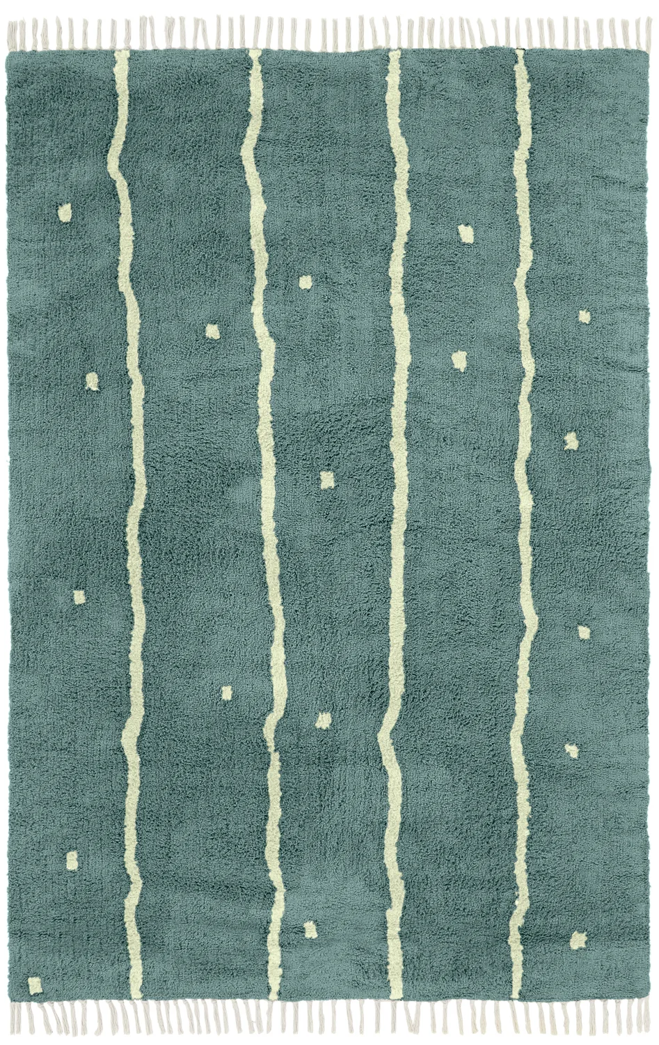 Ryetepper - Leora Natural Cotton Shaggy (grønn) (Størrelse: 80 x 150 cm)