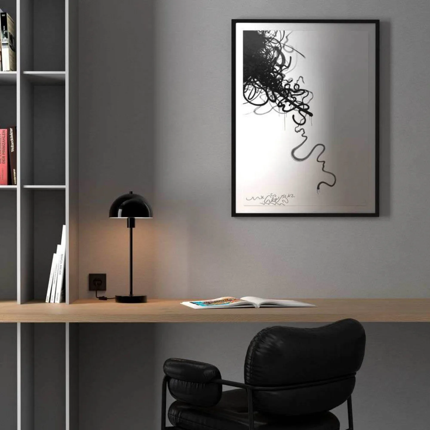Vienda Tischleuchte Glossy Black - Herstal - Schlafzimmer - Metall