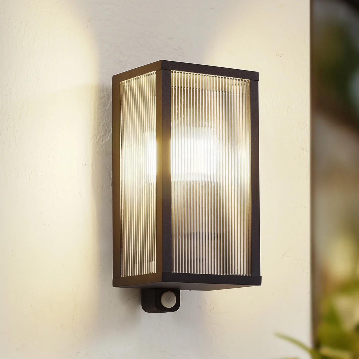 Peldar Außenwandlampe, anthrazit, 26 cm, Sensor - Lindby - Terrasse - Modern - Aluminium - Einflammig
