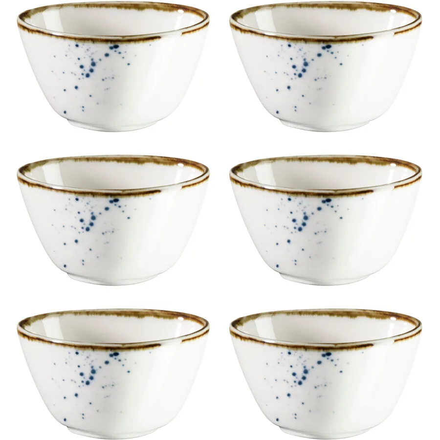MÄSER Schälchen-Set Pintar weiss/blau Porzellan D 6 cm 6 Stk