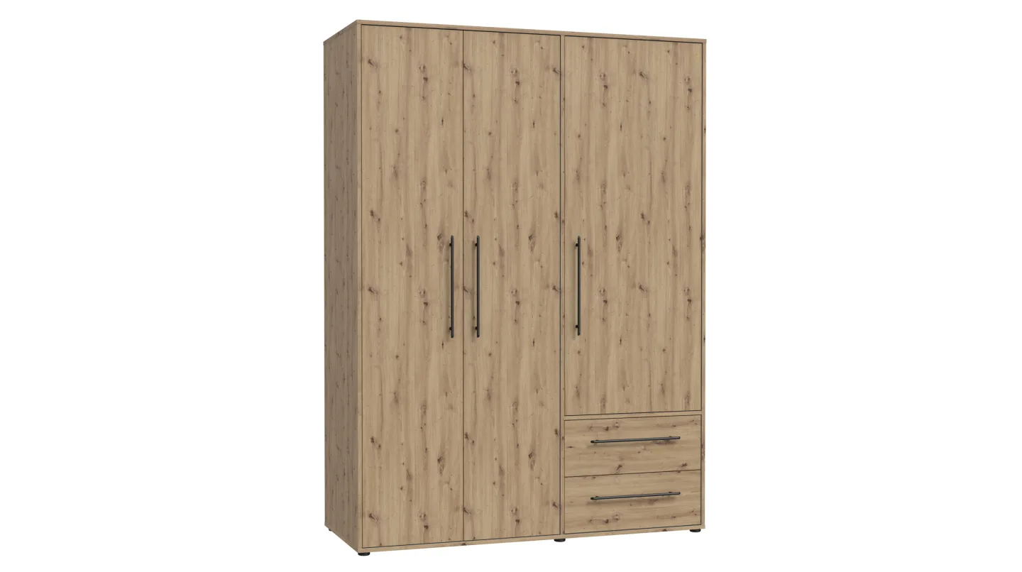 Kleiderschrank Artisan Eiche - 144 cm - MOKKARIS