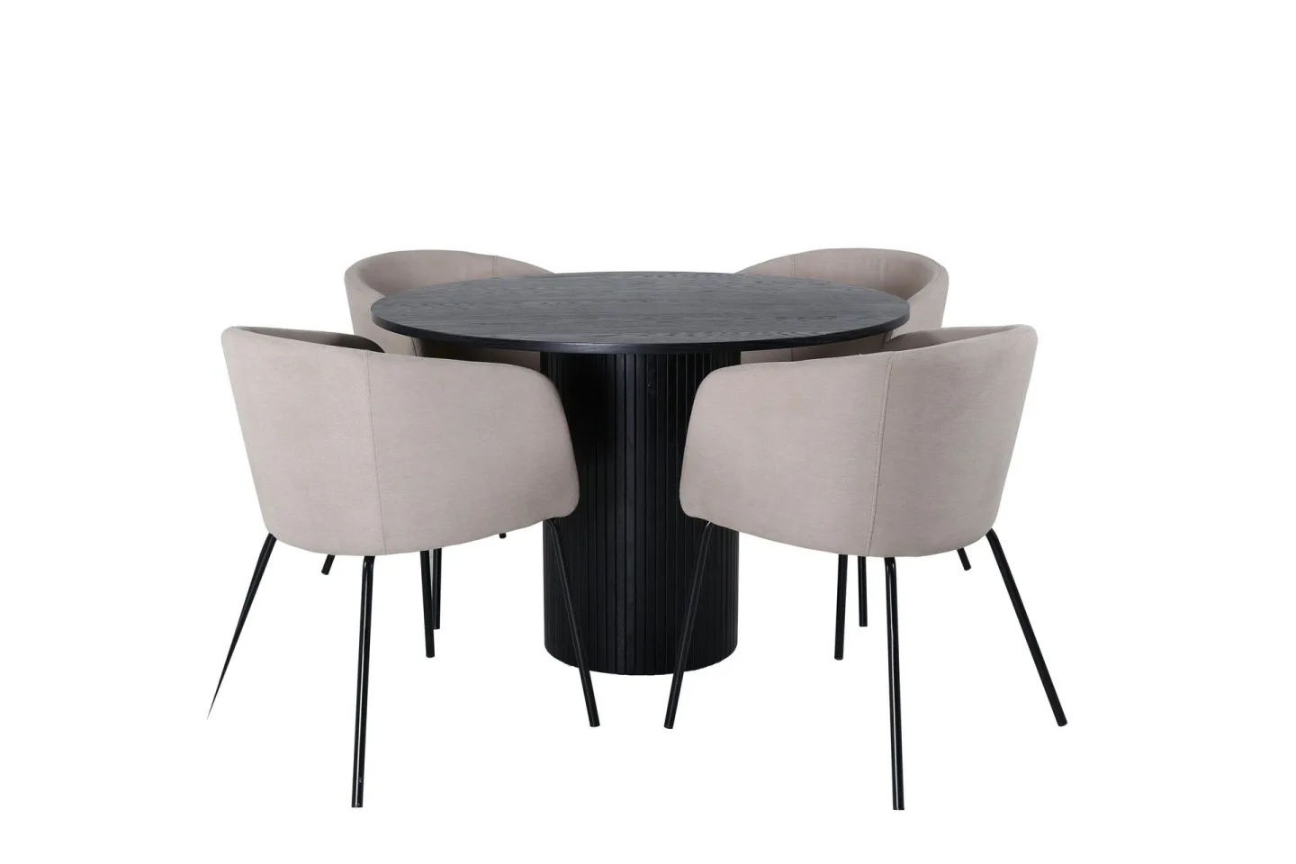 Bianca Matgrupp 110 cm Rund med 4 Berit stolar - Beige