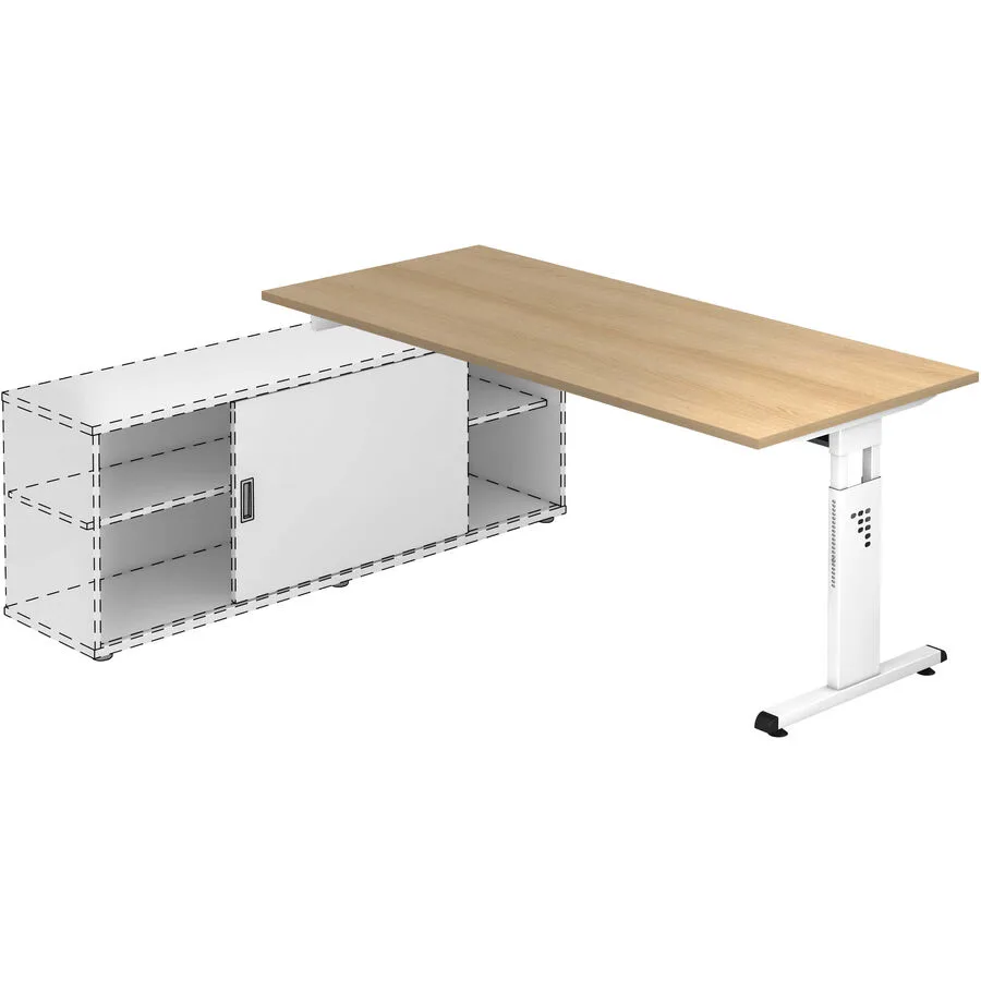 Anbauschreibtisch Office Eiche Dekor Holzwerkstoff B 180 T 80 cm