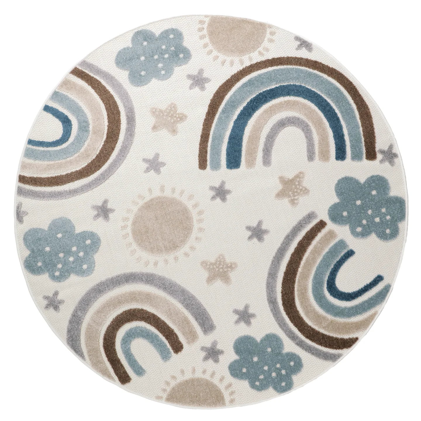 Rundt barneteppe - Rainbow Potpourri (krem/multi) (Størrelse: Ø 80 cm)