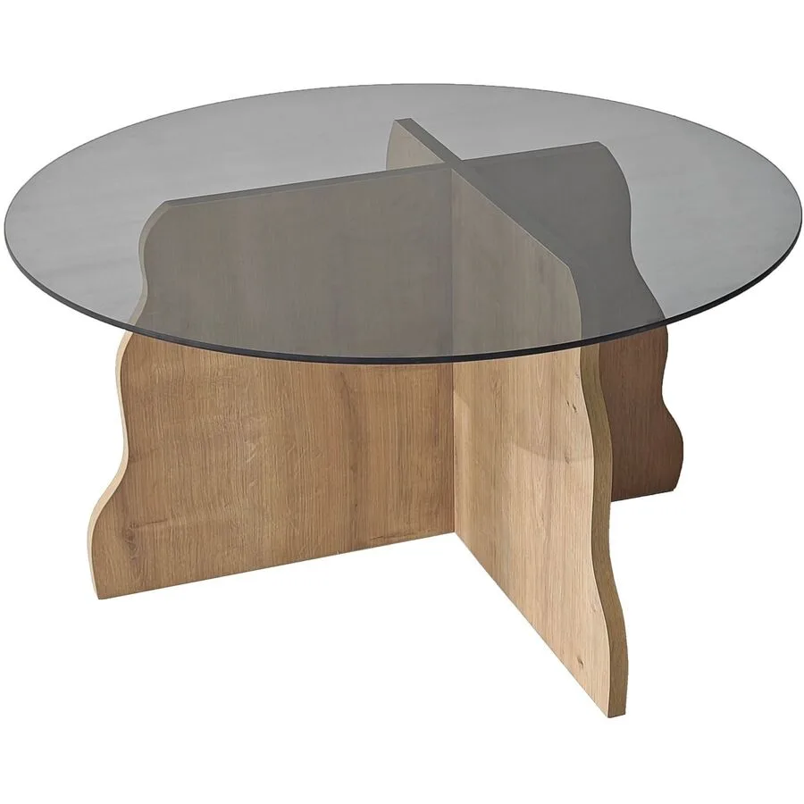Salontisch Georis Saphir-Eiche, Rauch 100% Hartglas B 75 T 75 cm