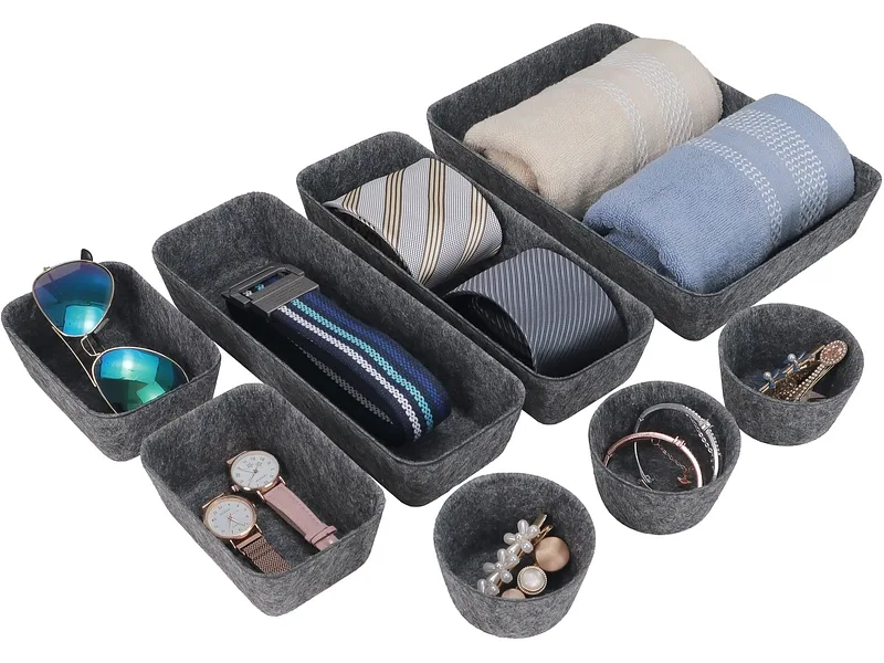 Set Aufbewahrungsboxen JANEL grau 27.5x20x5cm