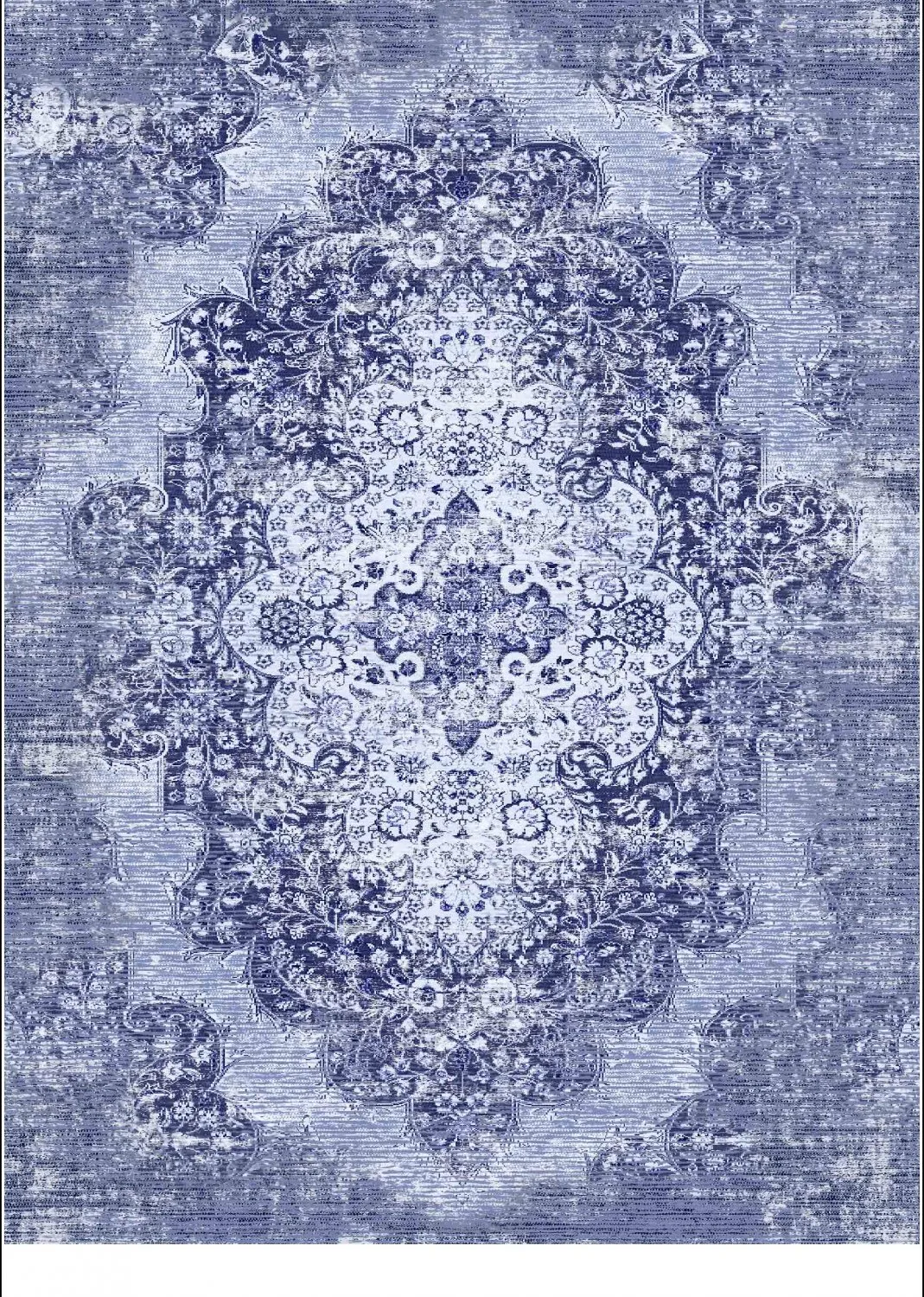 Wilton-teppe - Badem (blå) (Størrelse: 200 x 280 cm)