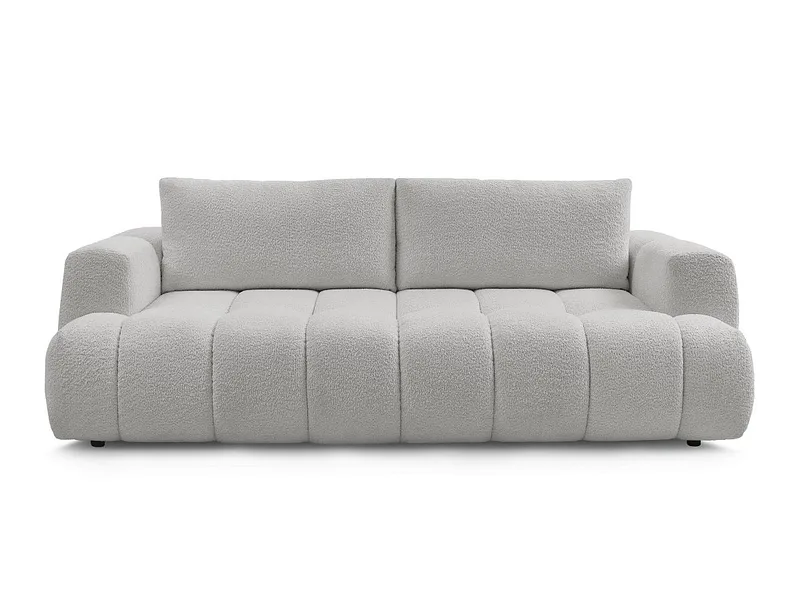 3er Sofa BOBOCHIC FUJI Boucle-Stoff hellgrau